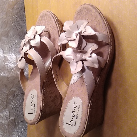 BORN b.o.c Concept Jamaica Slides White/Clay Cork Wedge Thong  Sandals size 8 M - Picture 16 of 16